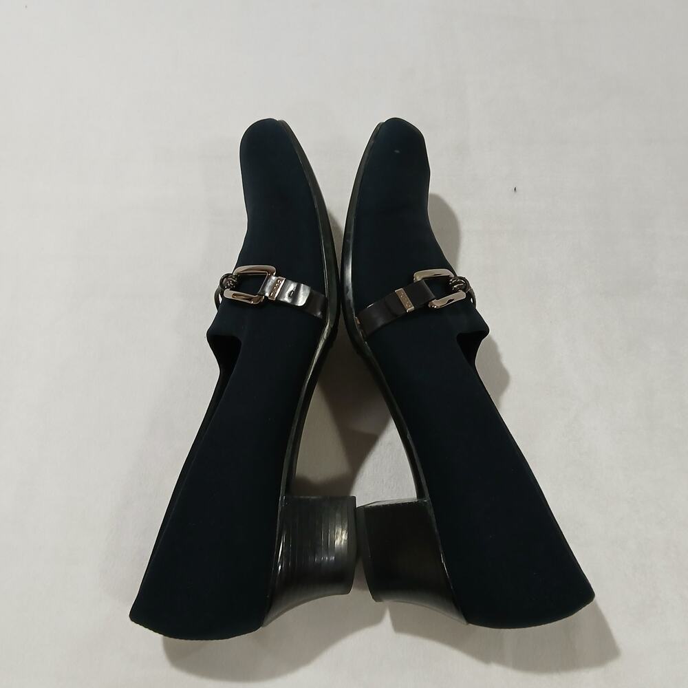 Munro Shoes Womens 8.5 Narrow Cindi Slip On Loafer Heel M207487 Navy Fabric - Picture 8 of 13
